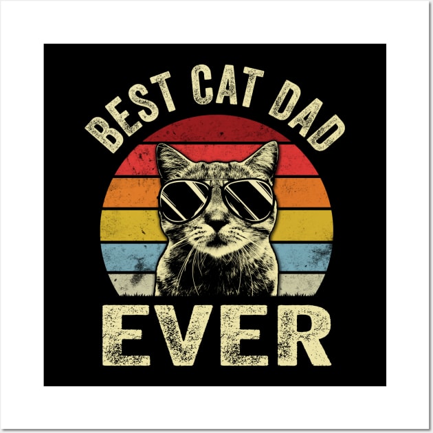 Vintage best cat dad ever shirt father's day gift Wall Art by blacks store